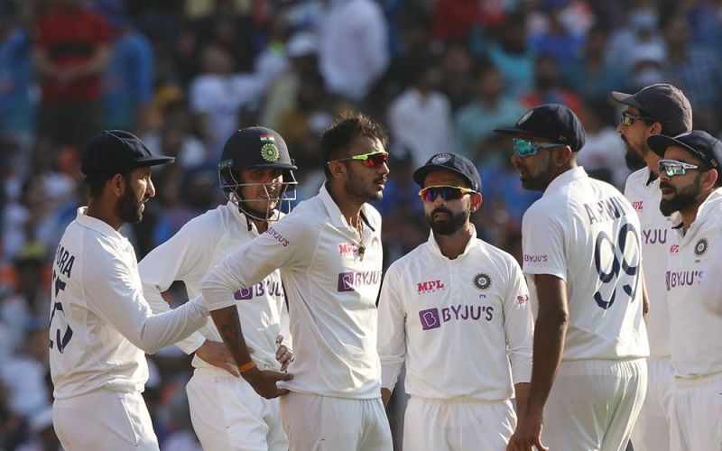 Axar Patel took a wicket off the first ball he bowled at the newly rebuilt Narendra Modi Stadium.