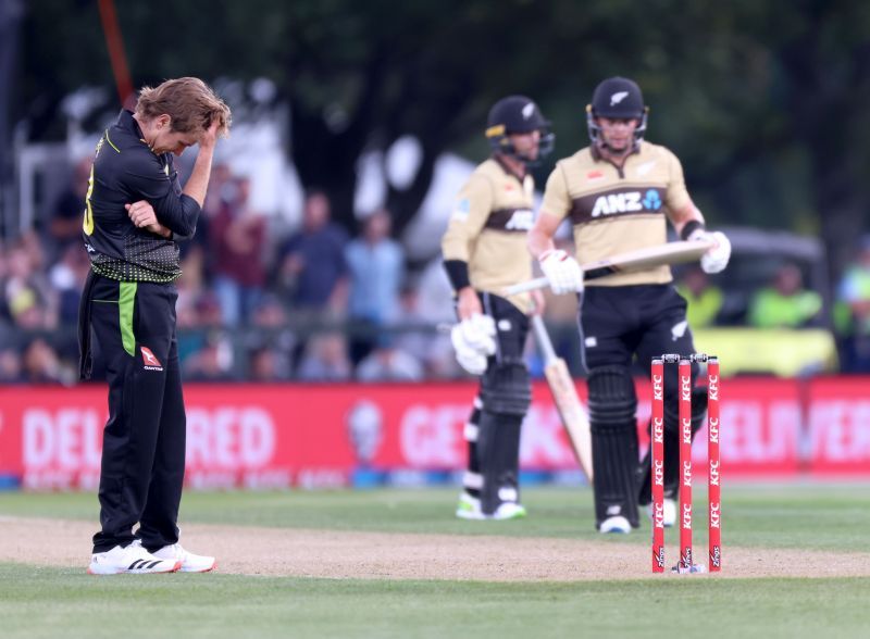 Action from the first New Zealand-Australia T20I  game