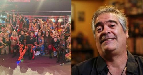 The women's division backstage after the Royal Rumble 2021 match, Vince Russo.