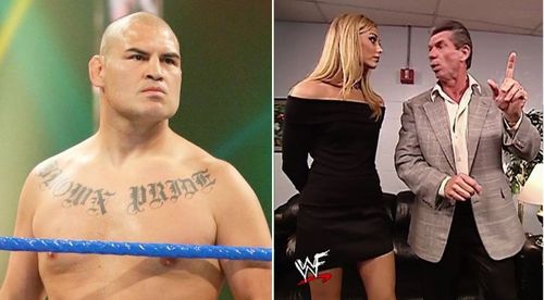 Cain Velasquez; Stacy Keibler and Vince McMahon