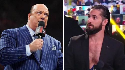 Paul Heyman and Seth Rollins