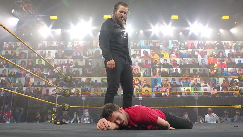 Adam Cole after laying out Roderick Strong