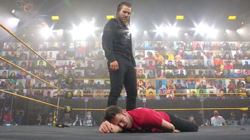 Adam Cole after laying out Roderick Strong