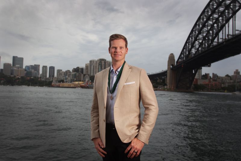 Steve Smith was surprised after winning the Allan Border Medal.