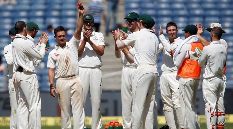 Steve O'Keefe had a match-haul of 12/70 on a 'poor' Pune wicket (Image courtesy Indian Express)