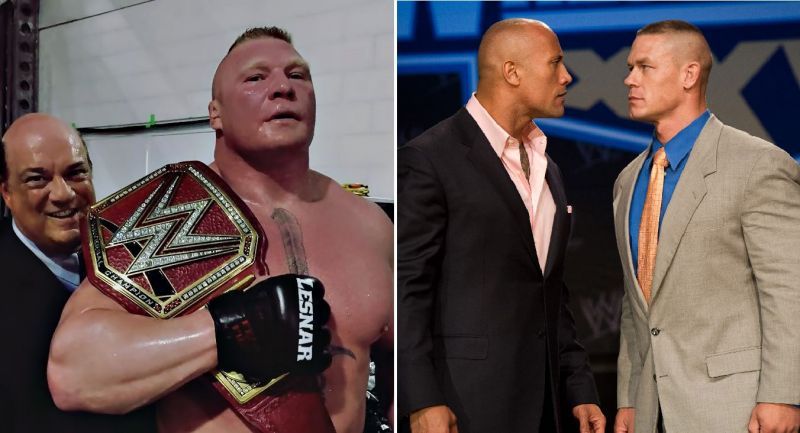 Brock Lesnar; The Rock and John Cena