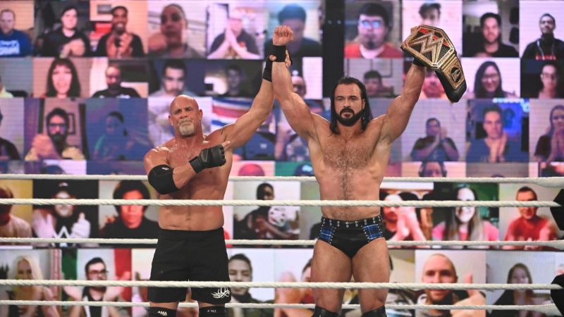 Goldberg and Drew McIntyre at Royal Rumble 2021