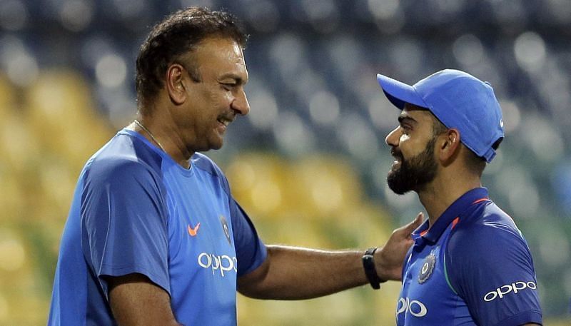 Ravi Shastri (left) and Virat Kohli (right)