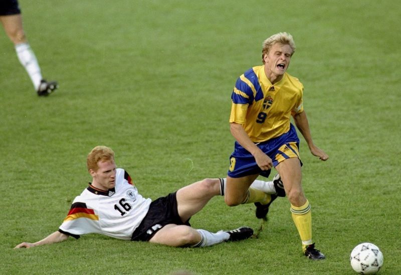 Matthias Sammer challenging for the ball