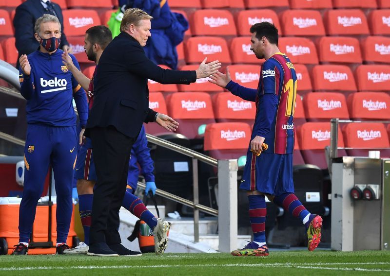 Ronald Koeman and Lionel Messi