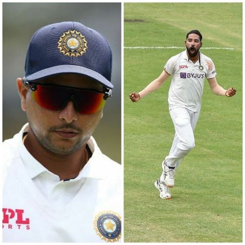 Kuldeep Yadav (L) and Mohammed Siraj