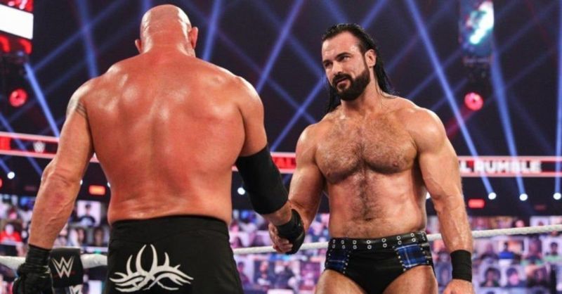 Goldberg and Drew McIntyre at WWE Royal Rumble