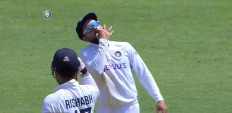 Virat Kohli whistles to the Chennai crowd. Pic: Indian Cricket Team/ Instagram
