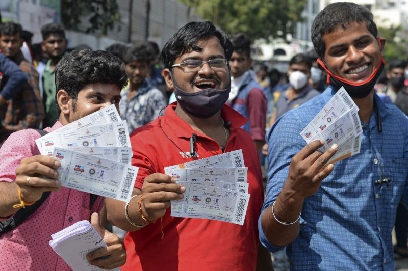 Fans were ecstatic after getting their tickets at the Chepauk