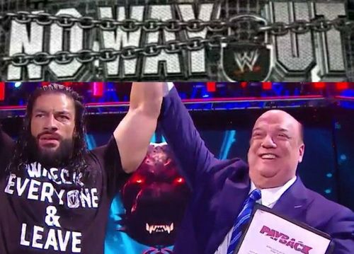 WWE No Way Out; Roman Reigns and Paul Heyman celebrate at WWE Payback