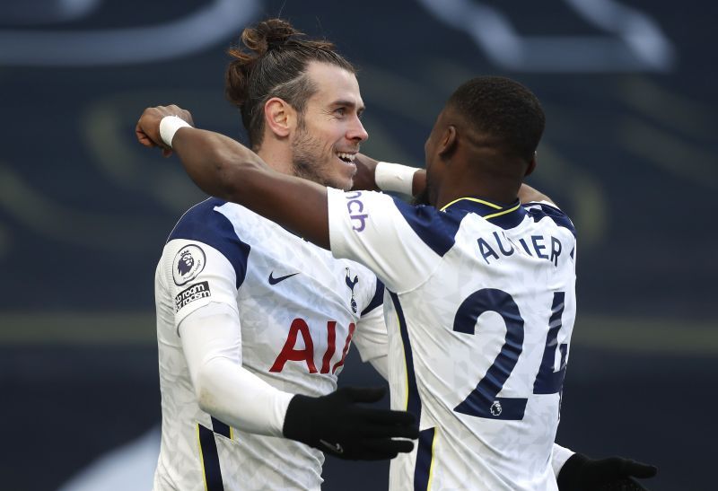 Gareth Bale celebrates one of his two goals for Tottenham Hotspur against Burnley on Sunday.
