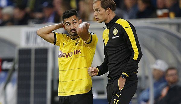 Ilkay Gundogan (left) and Chelsea boss Thomas Tuchel worked together at Borussia Dortmund.