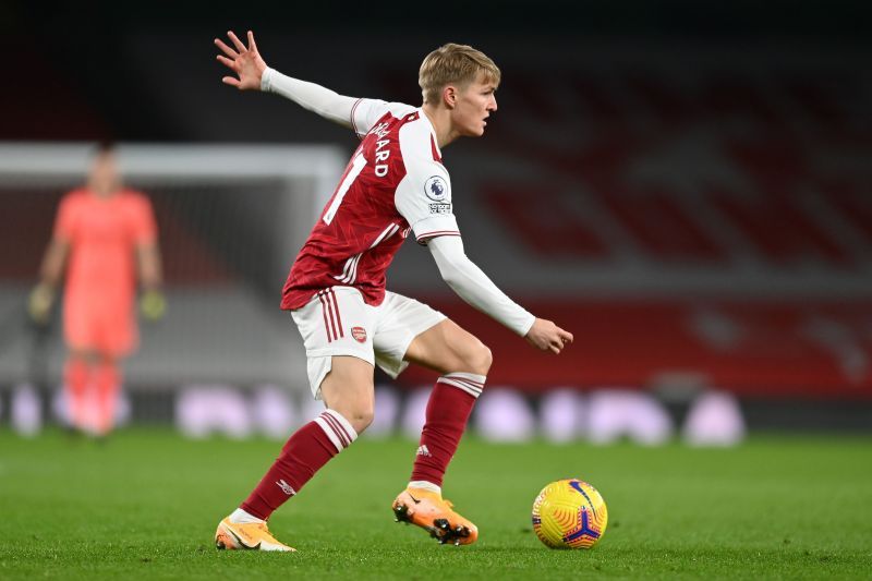 Martin Odegaard in action for Arsenal