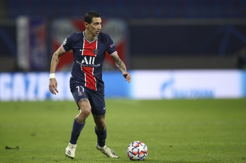 Angel Di Maria in action for Paris Saint-Germain.