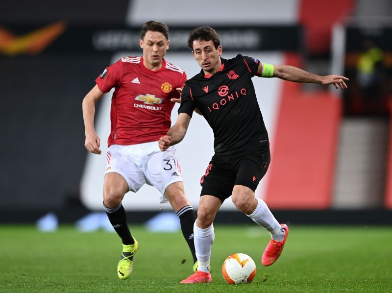 Mikel Oyarzabal missed a first half penalty against Manchester United