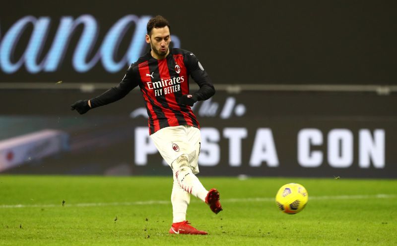 Hakan Calhanoglu in action for AC Milan