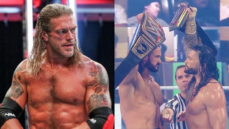 Edge, Drew McIntyre, and Roman Reigns