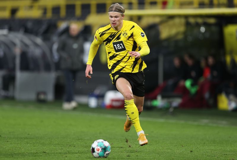 Erling Haaland in action for Borussia Dortmund