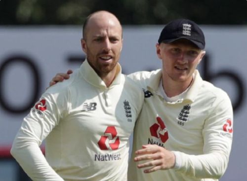 Jack Leach opened the bowling in England's second innings. Pic: Sky Sports