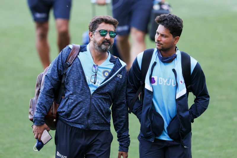 Kuldeep Yadav (R) has not played a Test since January 2019