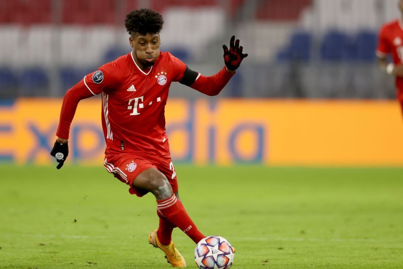 Kingsley Coman in action for Bayern Munich
