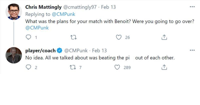 CM Punk&#039;s response to the question.