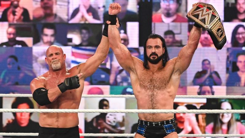 गोल्डबर्ग और WWE चैंपियन ड्रू मैकइंटायर