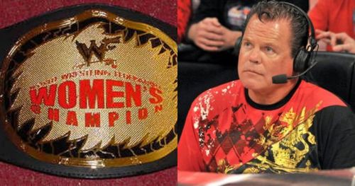 The old WWE Women's title belt, and Jerry Lawler.