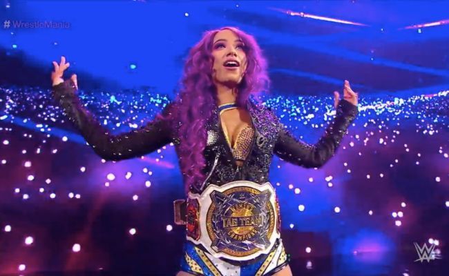 Sasha Banks at WrestleMania 35.