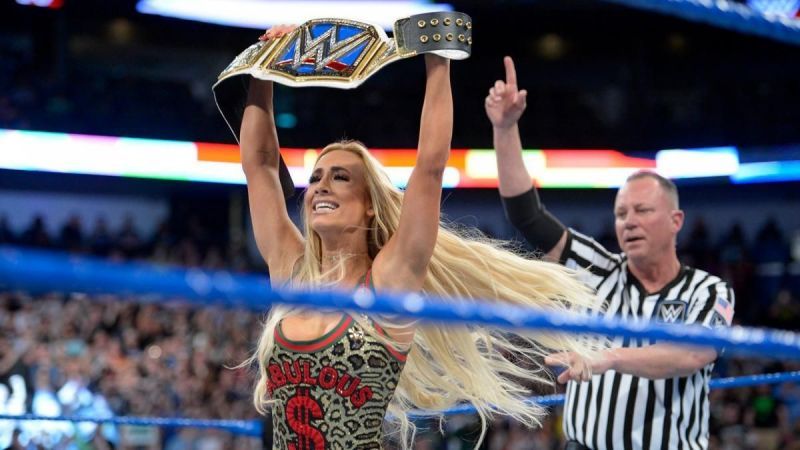 Carmella cashed her Money in the Bank briefcase to win her first title in WWE