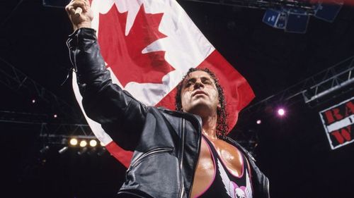 Bret Hart with the Canadian flag on WWE RAW