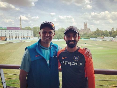 Rahul Dravid with Ajinkya Rahane