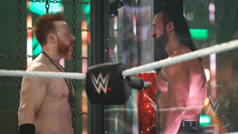 Sheamus and Drew McIntyre in the Elimination Chamber