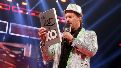 Chris Jericho with the "List of KO"