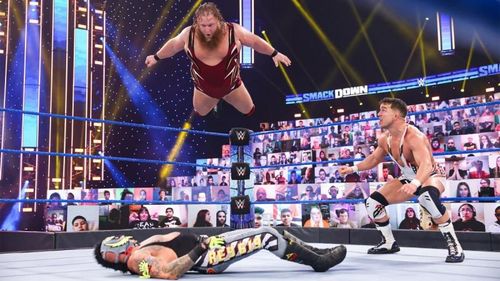 Otis and Chad Gable faced Rey Mysterio and Dominik