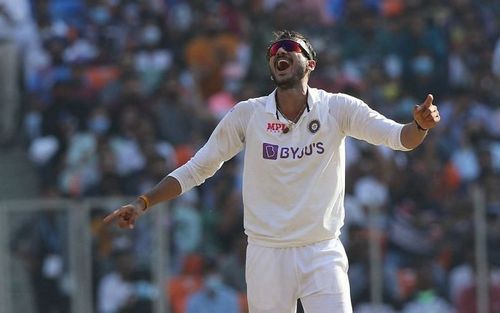 Axar Patel took six wickets on the opening day of the Test match in Ahmedabad (Image Courtesy: BCCI)