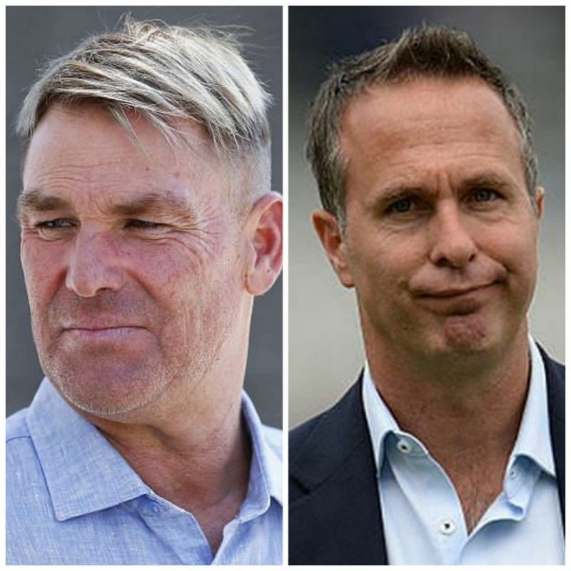 Shane Warne (L) and Michael Vaughan