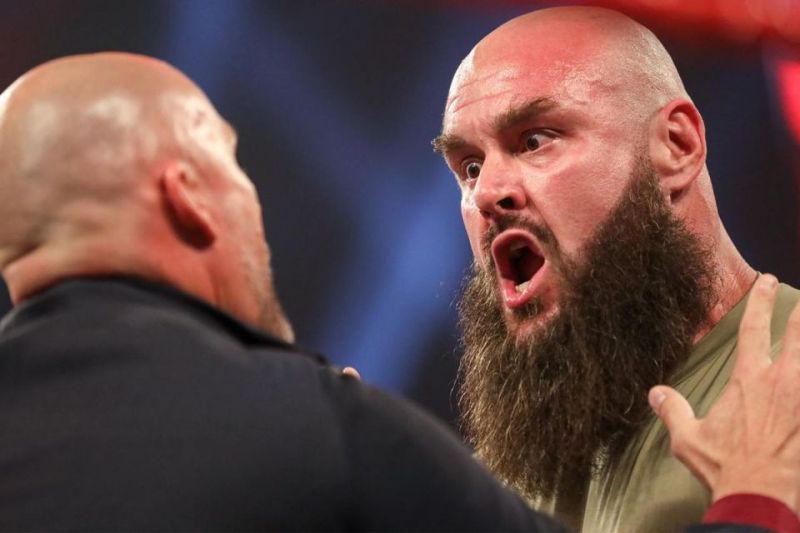 Braun Strowman and Adam Pearce on WWE RAW