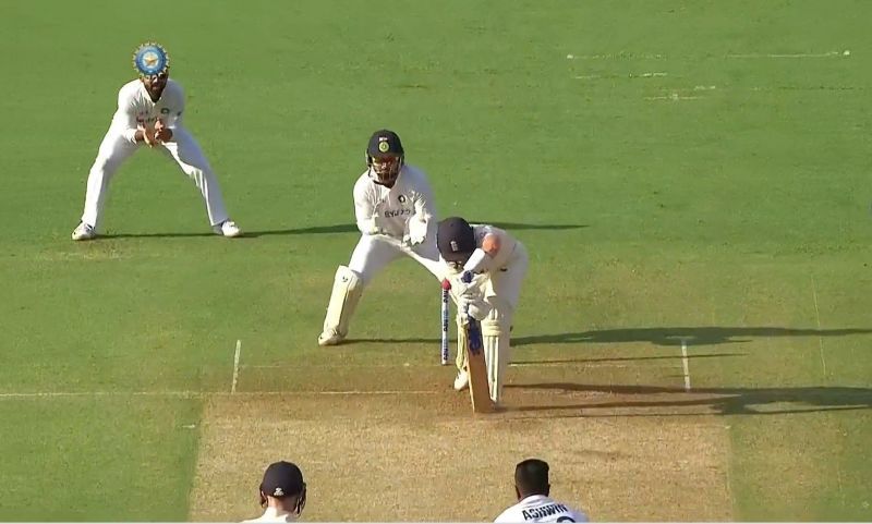 Ravichandran Ashwin castles Ollie Pope (P.C.: BCCI)