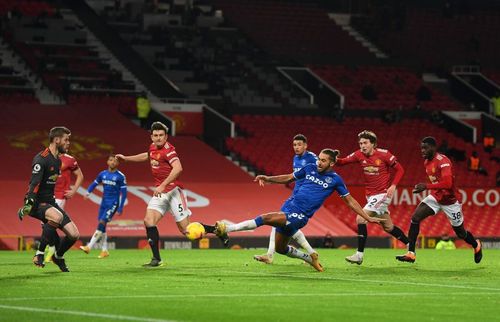 Dominic Calvert-Lewin's 95th-minute goal secured a 3-3 draw for Everton against Manchester United