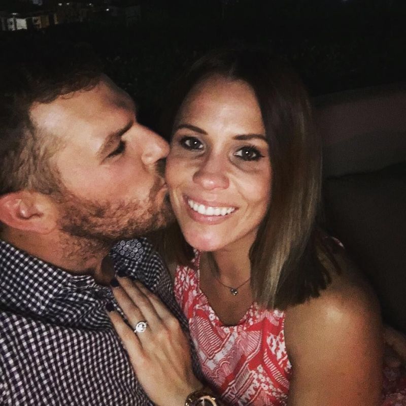 Aaron Finch with his wife