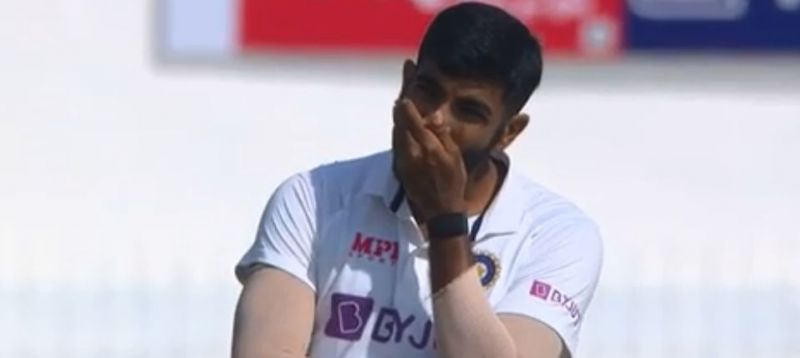 Jasprit Bumrah can&#039;t believe how Ben Stokes survived the yorker. (P/C: BCCI)