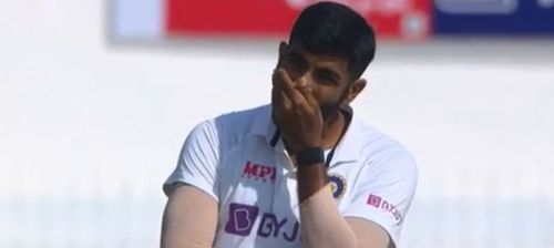 Jasprit Bumrah can't believe how Ben Stokes survived the yorker. (P/C: BCCI)