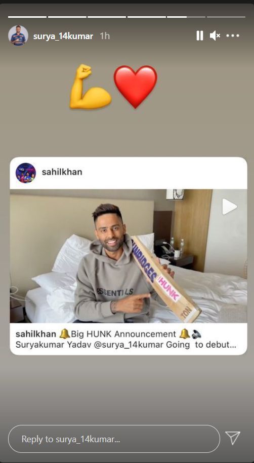 Suryakumar Yadav's Instagram story