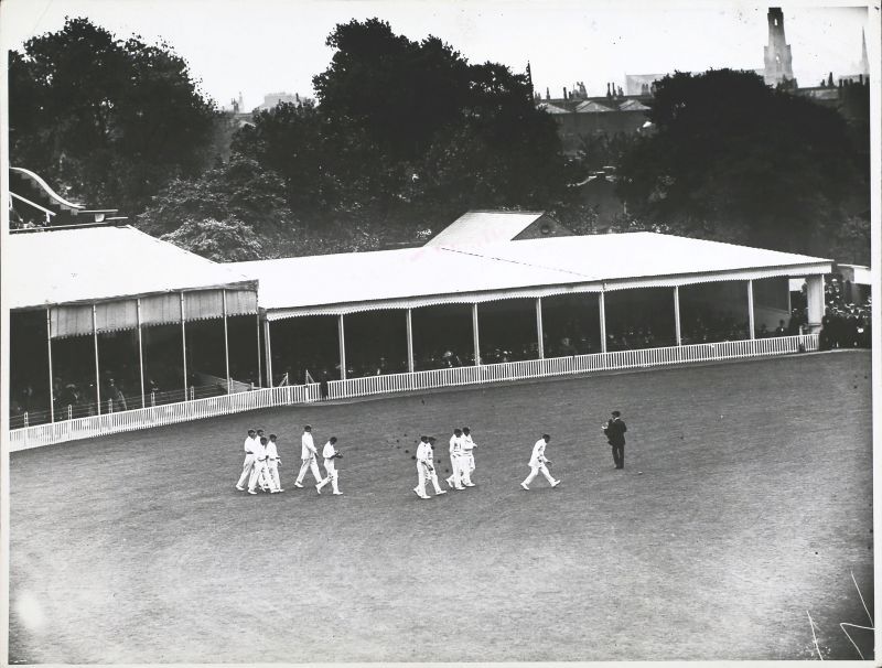 England players take field against Australia at The Oval in August, 1912